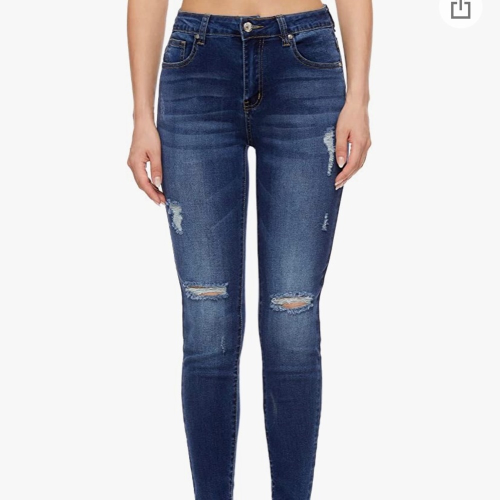 VIPONES Women's Jeans Skinny ripped High Rise with pockets
